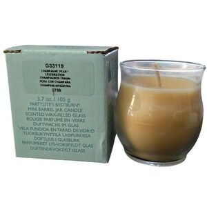 PartyLite Champagne Pear Celebration Mini Barrel Jar Candle 3.7oz G33119 New